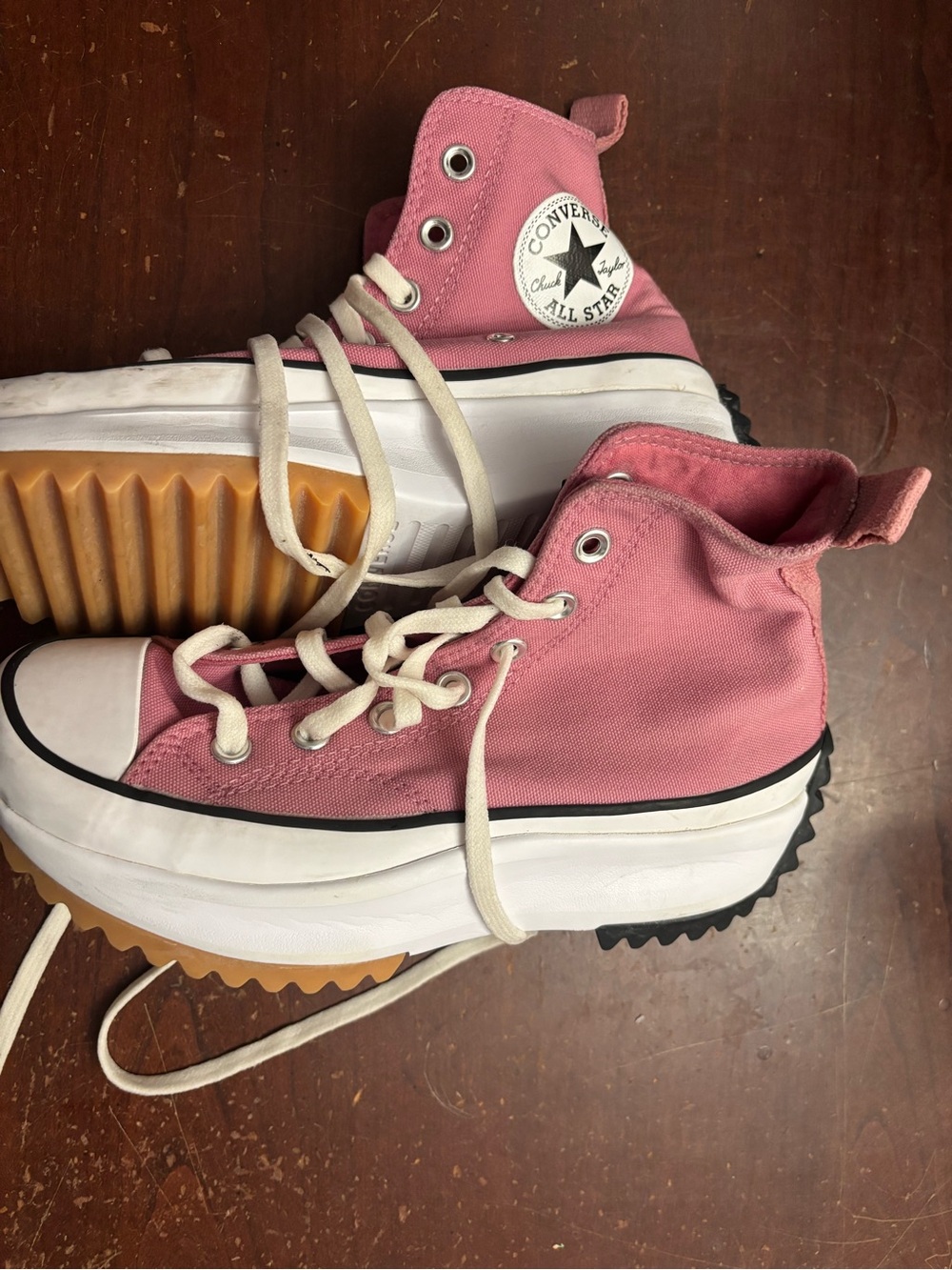 Converse Chuck Taylor woman 7 pink run star hi hike platform walking stylish